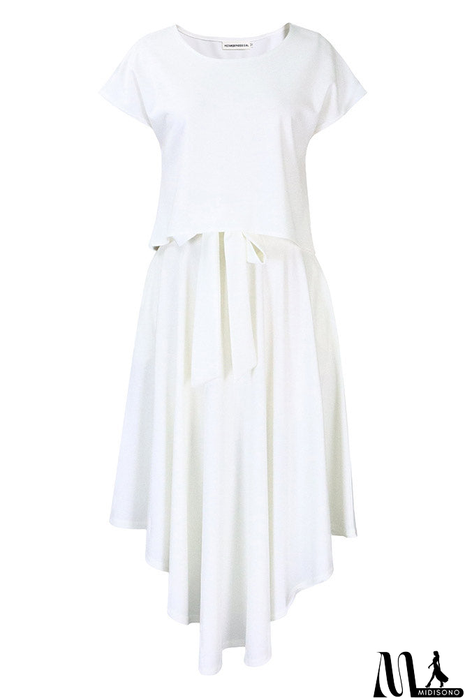 MidiSono - Red Knee Length A-Line Dress On Sale