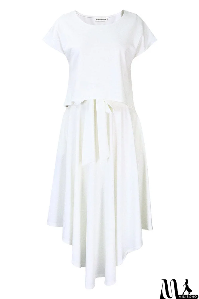 MidiSono - Red Knee Length A-Line Dress On Sale