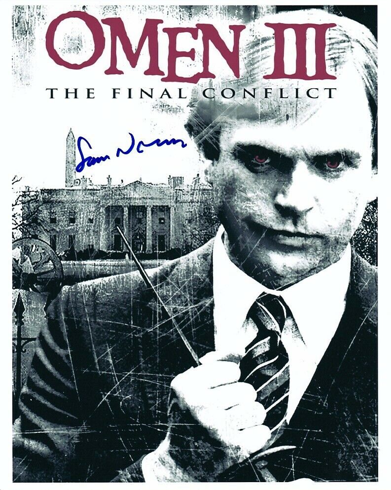 SAM NEILL signed OMEN FINAL CONFLICT 8x10 w/ coa DAGGER OF MEGIDDO MINI-POSTER