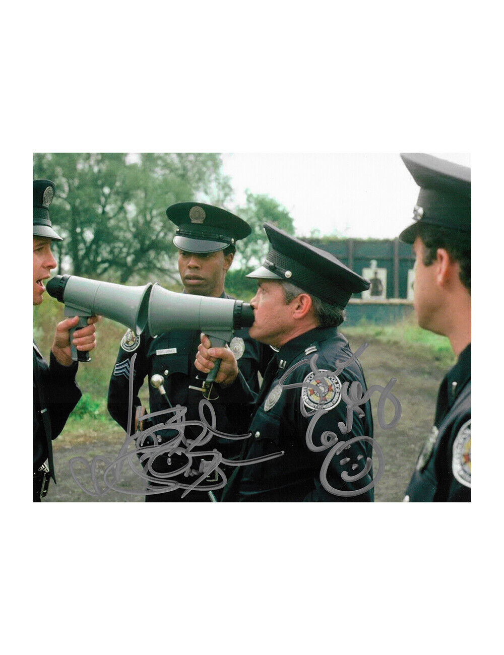 Police Academy Print Signed by Steve Guttenberg & Michael Winslow With COA