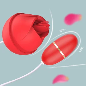 Double-Head Rose Tongue Licking Vibrator – Full-Court Flower Vibration Egg for Female Masturbation and Anal Stimulation