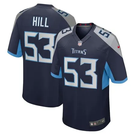 Men's Tennessee Titans #53 Anthony Hill Navy 2026 NFL Draft Game Jersey
