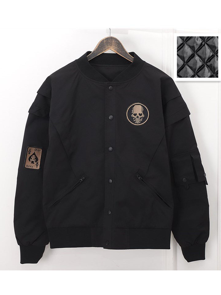 Long-sleeved Loose Cotton Zipper Dig Pockets Pilot Jacket Workwear Stand-up Collar Jacket Men Embroidered Youth Baseball Jacket Coat