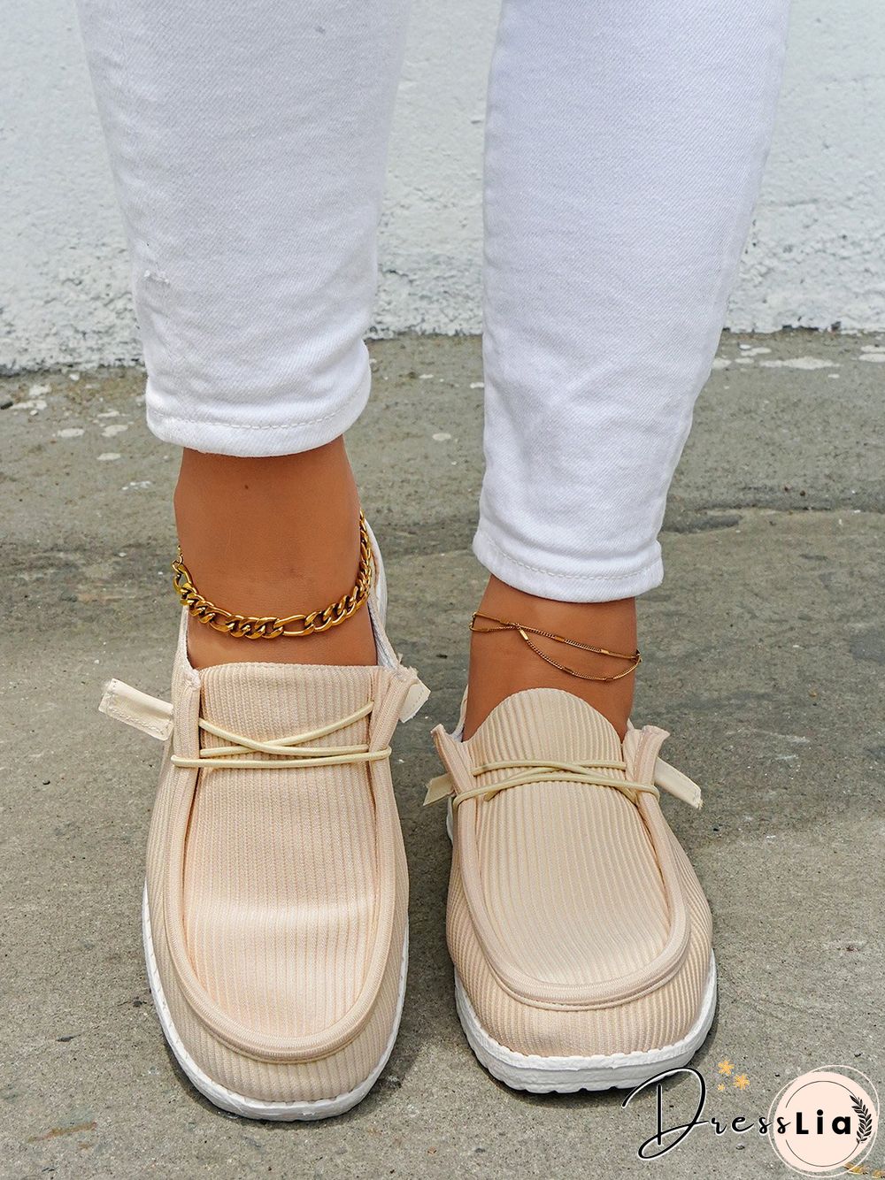 Casual Light Lace Up Flats Canvas Shoes