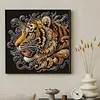 Golden Crystal Tiger Head Special Shaped 5D DIY Partial Drill Diamond Painting Kits for Adults Beginners Home Decor Diamonds Dots Gem Art Kits 11.81 X11.81inch