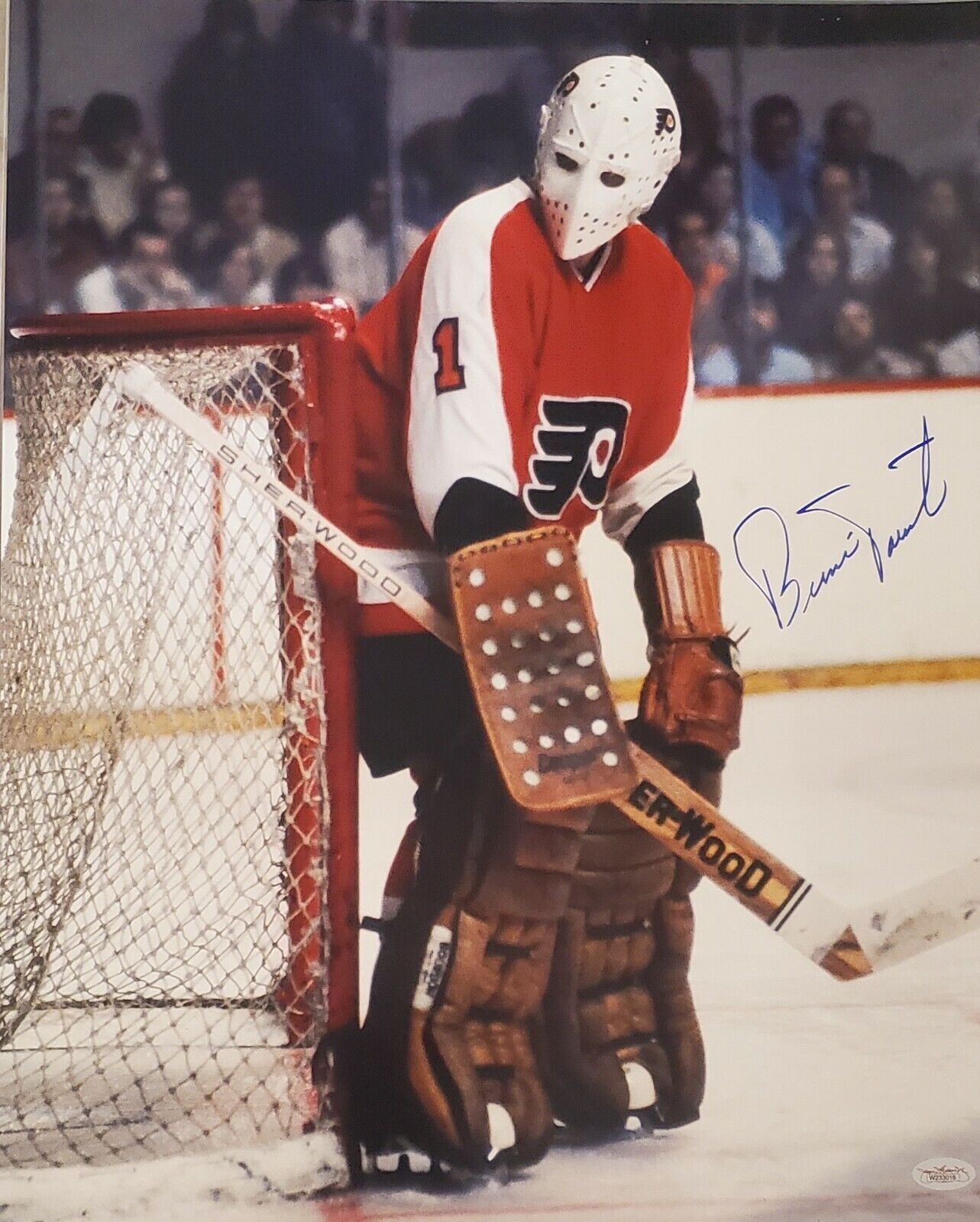 Autographed 16 X 20 Bernie Parent Philadelphia Flyers Photo Poster painting with JSA COA