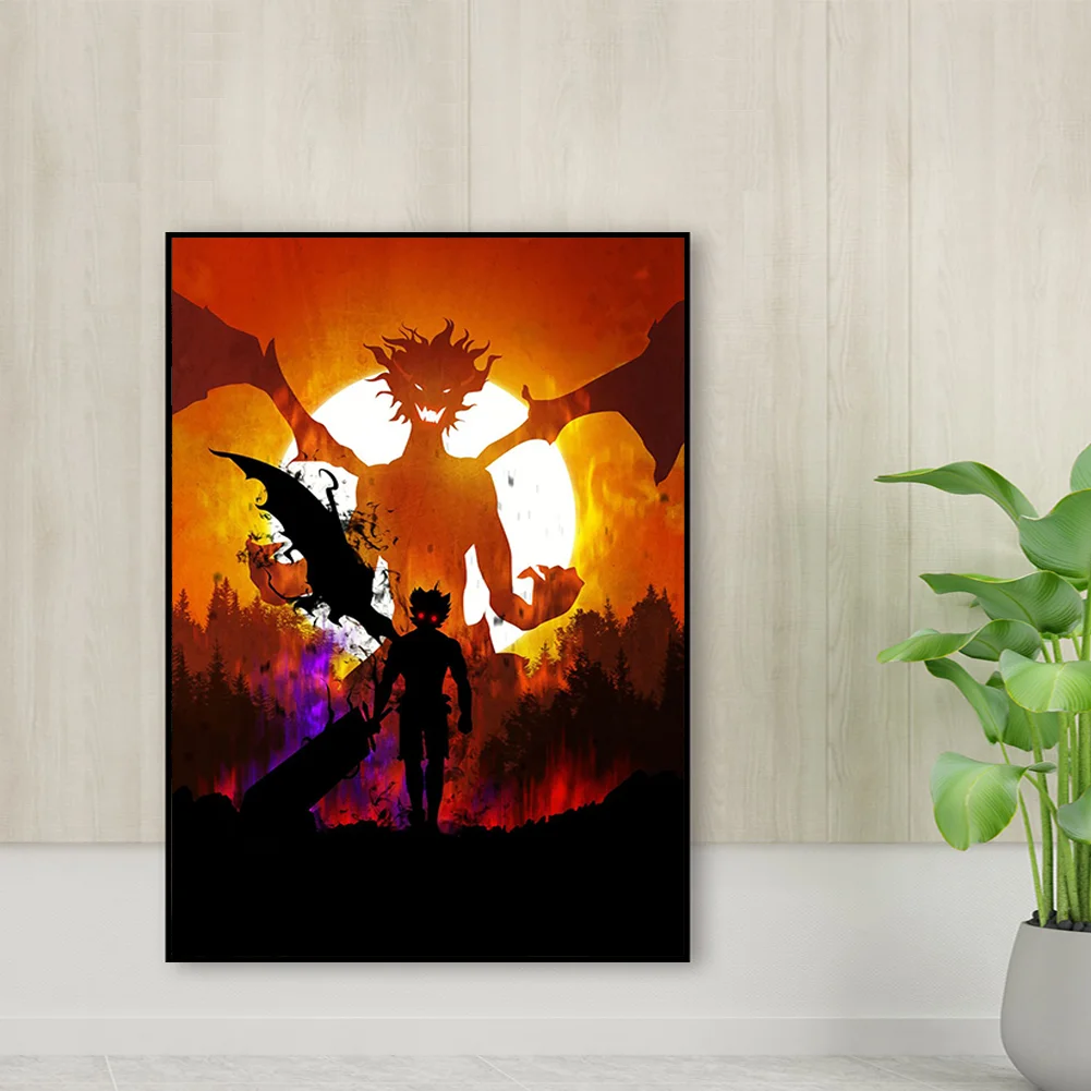 Full Round Diamond Painting 35*50cm - Attack On Titan - Silhouette