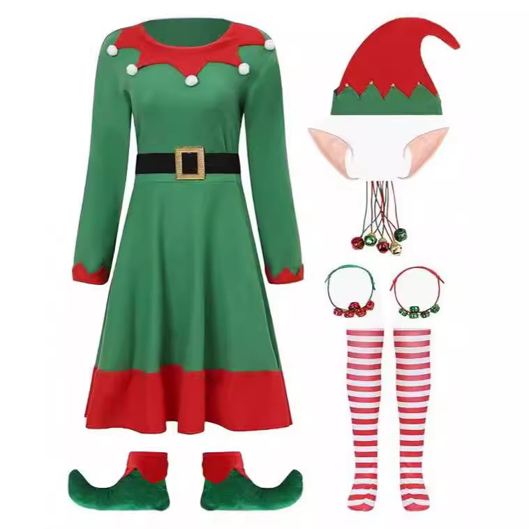 Christmas Elf Costume Party Women's Christmas Cosplay Costume Christmas Elf Women's Dress