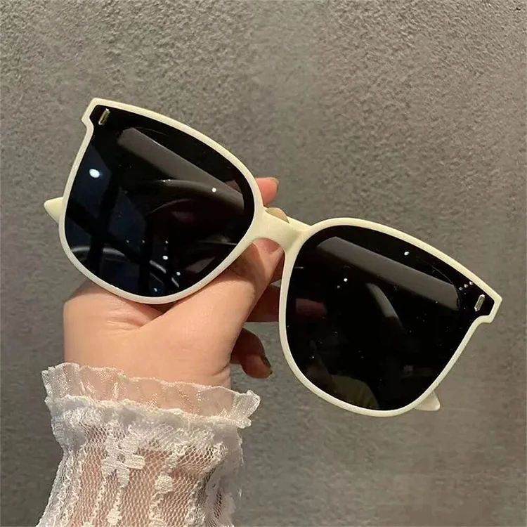 Traceeye Ins Trend Large Frame Sunglasses Women Men Retro Fashion Shades UV400 Protection Glasses Street Hip Hop Eyewear Driving Goggles