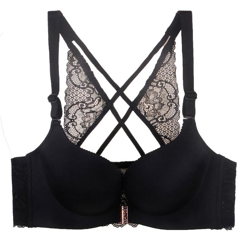  thdmladies Front Closure Push Up Lace Bra thedmladies