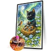 Cat and Bird Full DIY 5D Round Drill Diamond Art Kits Large Size 40*60cm Diamond Dots Paintings Picture Arts Craft Diamond Crystal Rhinestones Painting Kits for Adults/Beginners Gift Idea Home Decor