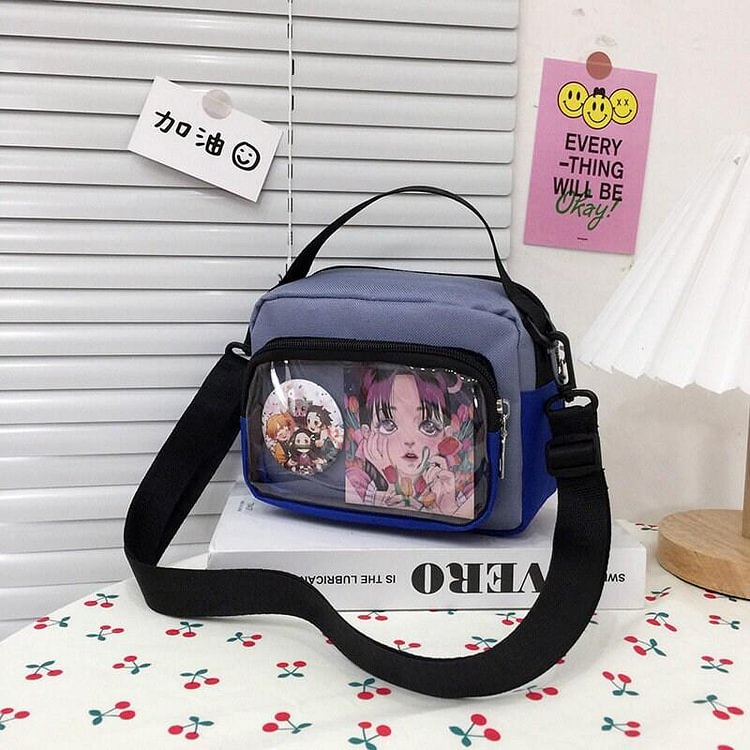 Blue Ita Bag Crossbody with Top Handle