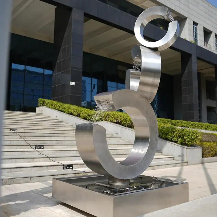 Stainless Steel Water Feature Sculpture for Public Space