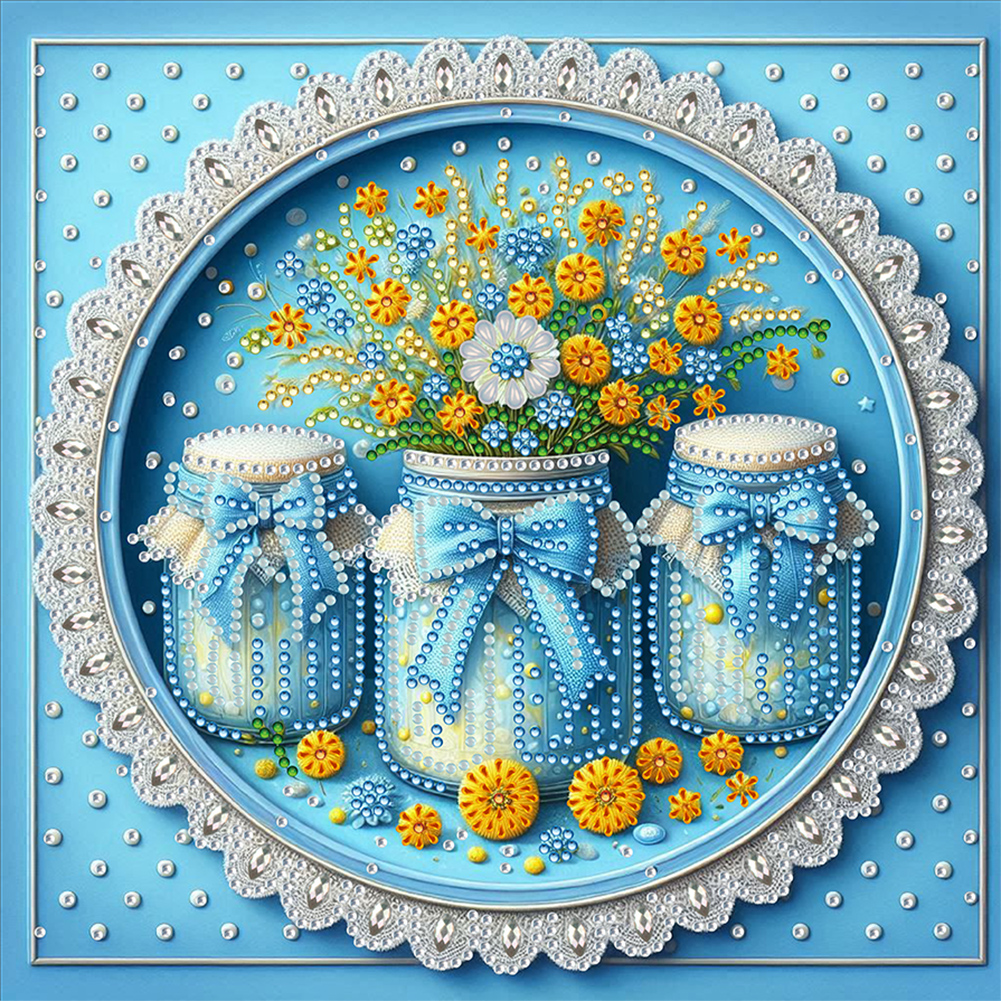 Flower In A Vase 30*30cm(canvas) special shaped drill diamond painting