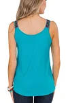 Plus Size Asymmetrical Hem V Neck Solid Casual Tank Top