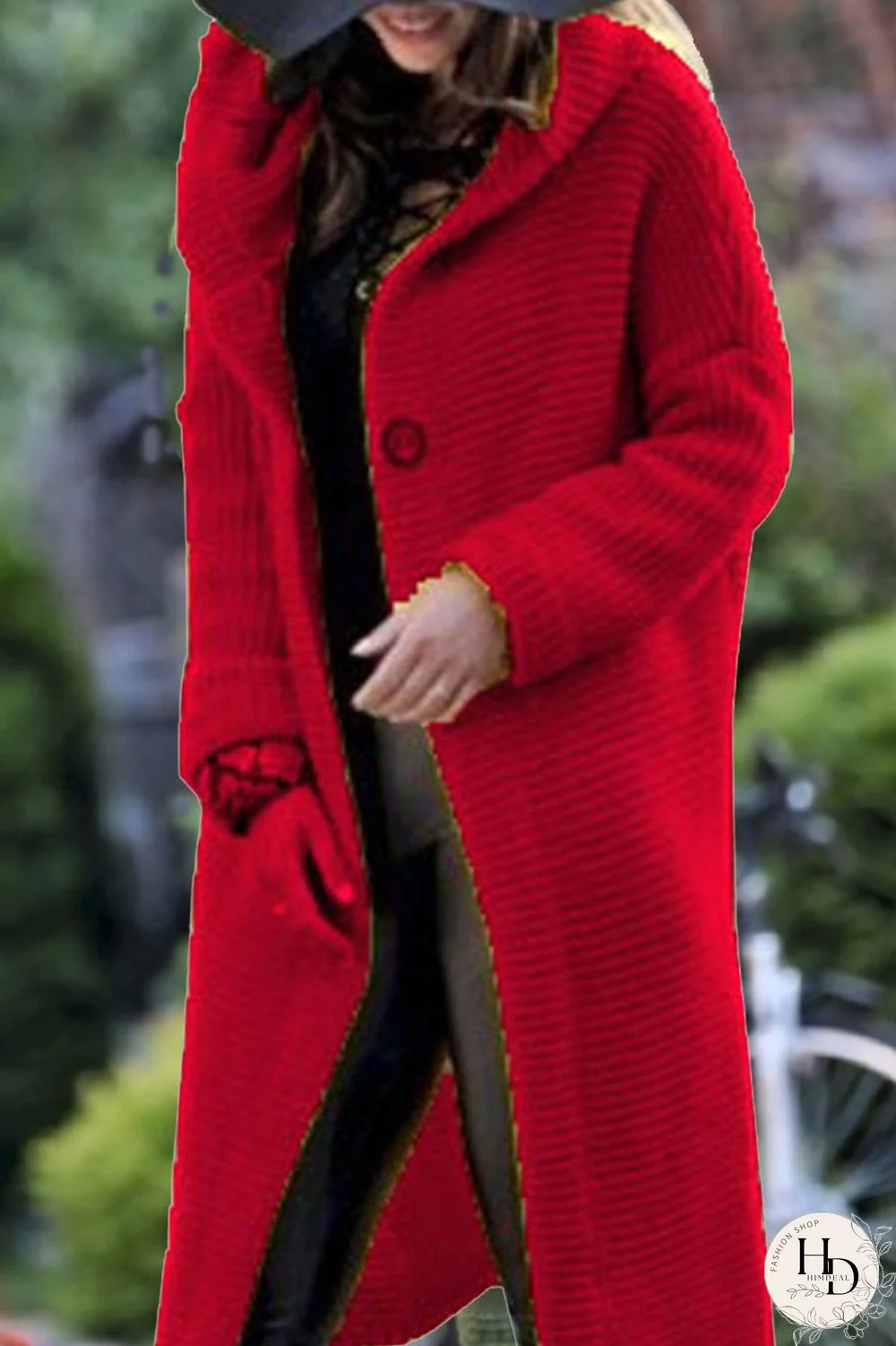 Beige Fashion Cardigan Hooded Long Jacket