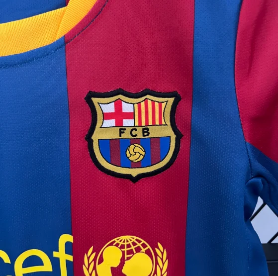 Retro 10/11 Barcelona Home Kids Kit Football Jersey Thai Quality