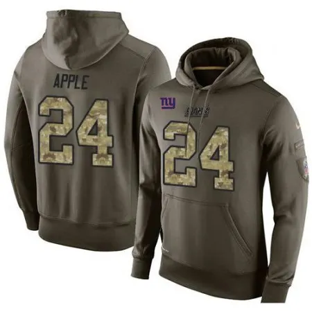 NFL Men's  New York Giants #24 Eli Apple Stitched Green Olive Salute To Service KO Performance Hoodie