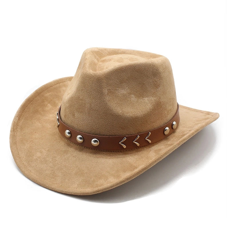 New Western Denim Faux Suede Jazz Hat Spring And Summer Felt Hat Accessories Popular Top Hat Fashion