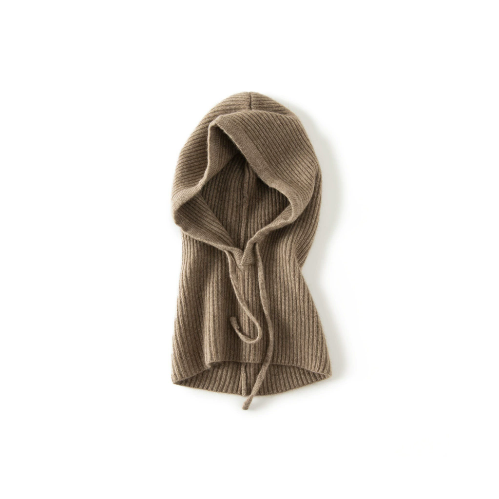100% Cashmere Hodded Snood Hat with Drawstring REAL SILK LIFE