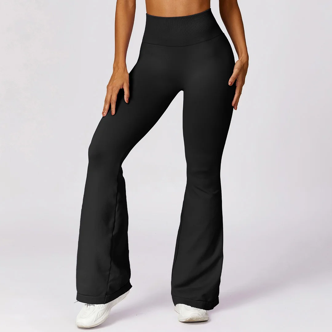 Tight fit seamless yoga bell bottoms pants