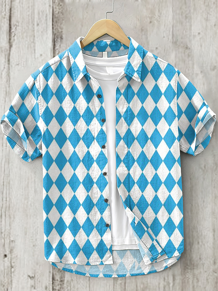 Comstylish Oktoberfest Graphic Print Linen Blend Shirt