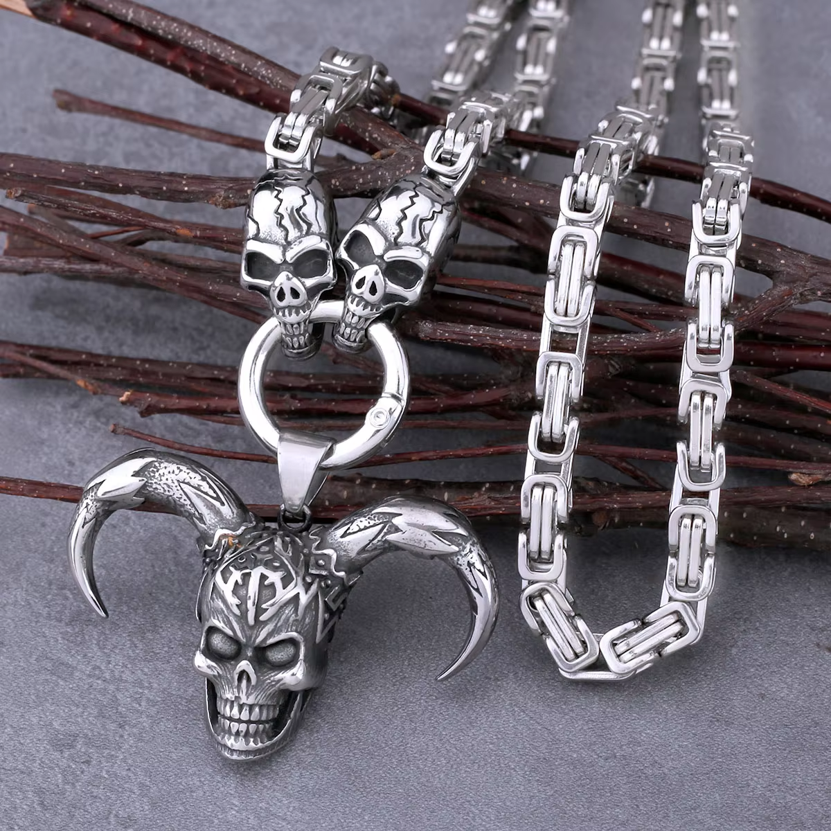 Clown Skull Ghost - Head Necklace