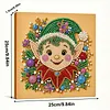 (25x25cm)DIY Pearl Painting Xmas Framed Handmade Pearl Material Art Kit Living Room Decor