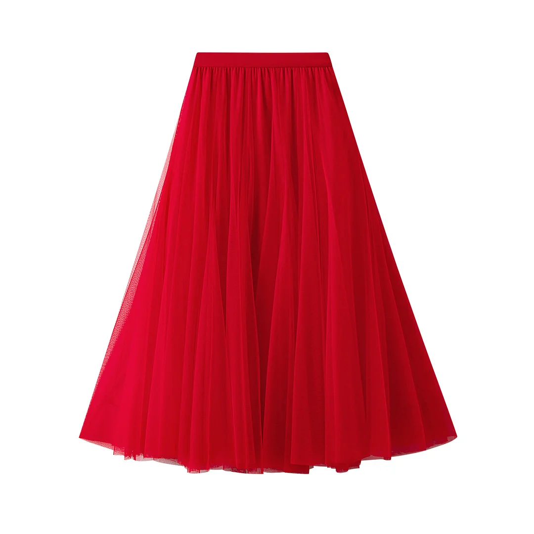 Nigikala Nigikala Long Yarn Skirt Half Dress Girl Autumn And Winter High Waist Long Net Yarn Skirt 100 Folding Skirt A Skirt Fairy Dress 8859