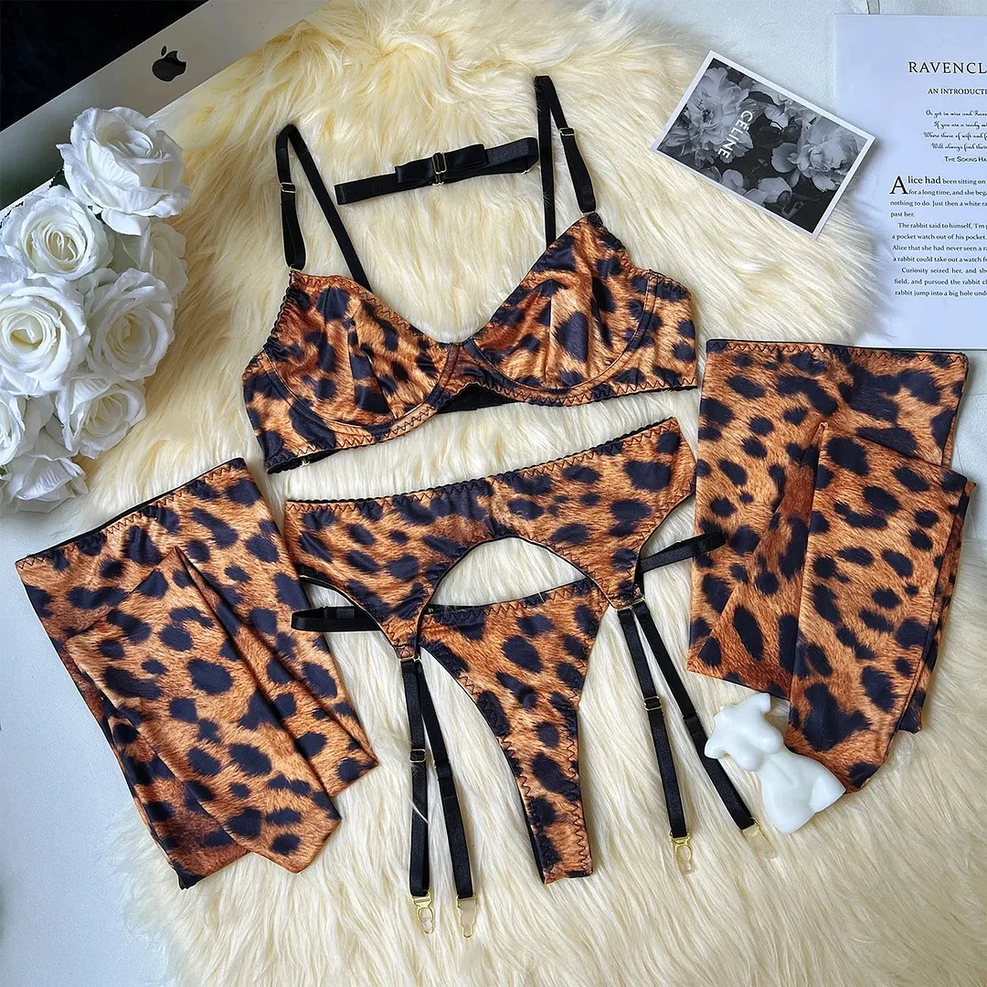 Toloer Leopard Print Lingerie Set-Outfit Ideas