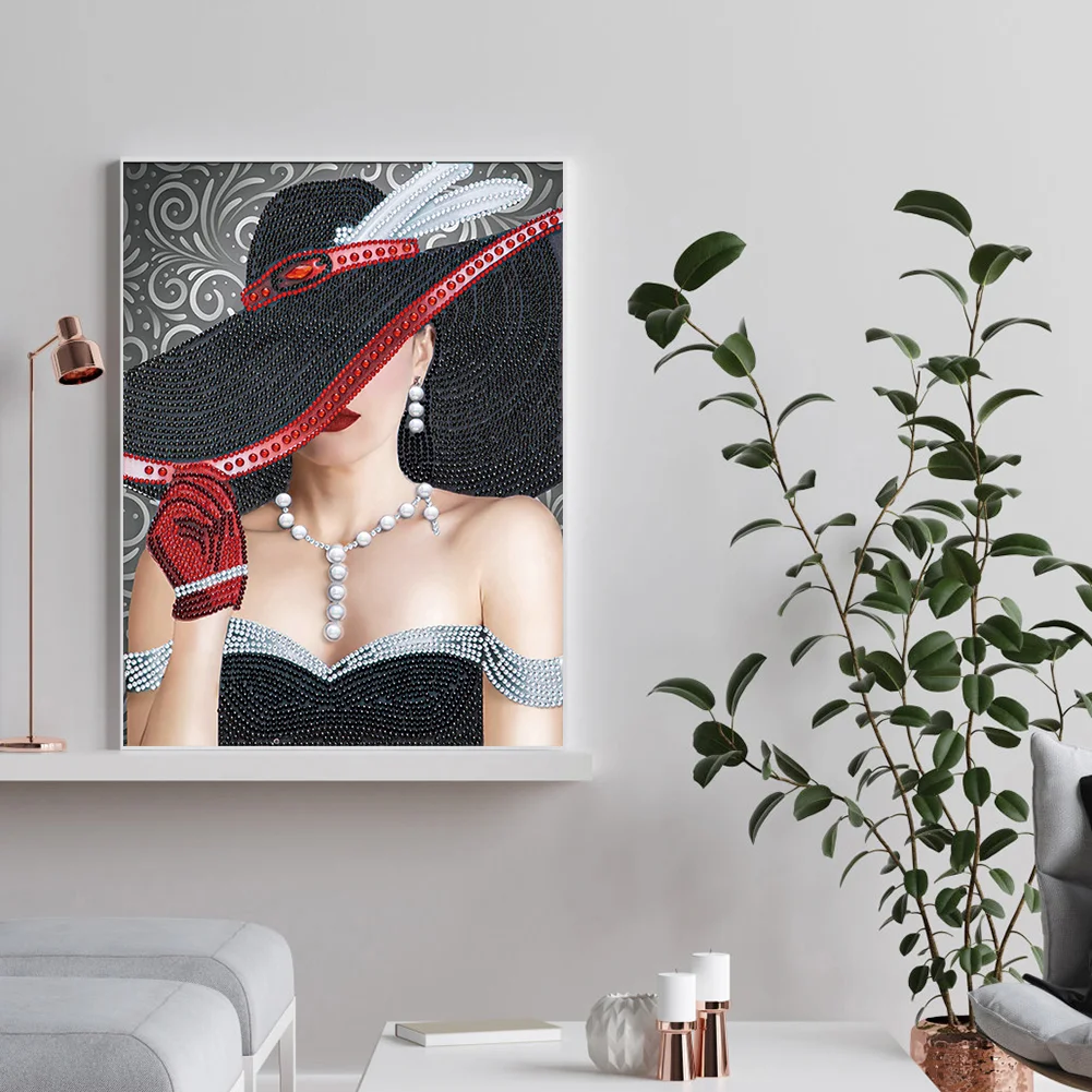 Diamond Painting - Partial Special Shaped Drill - Lady(30*40cm)