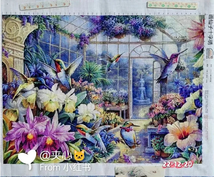 PDF】[JJ1313-Hummingbird and Garden]_ 19.80_ Painting Fairy Cross