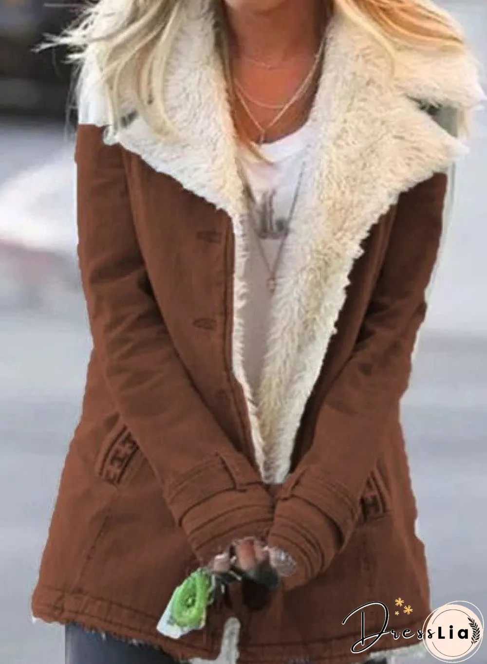 Women's slim mid-length thick coat