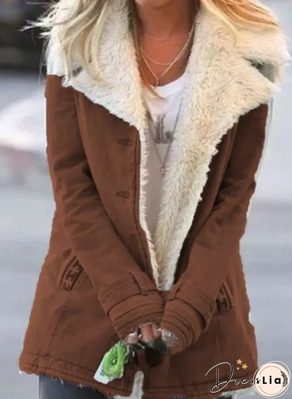 Women's slim mid-length thick coat