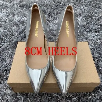 2019 Fashion Women Shoes Gold Patent Leather Wedding Woman Shoes Sexy Stilettos High Heels 12cm/10cm/8cm Pointed Toe Women Pumps