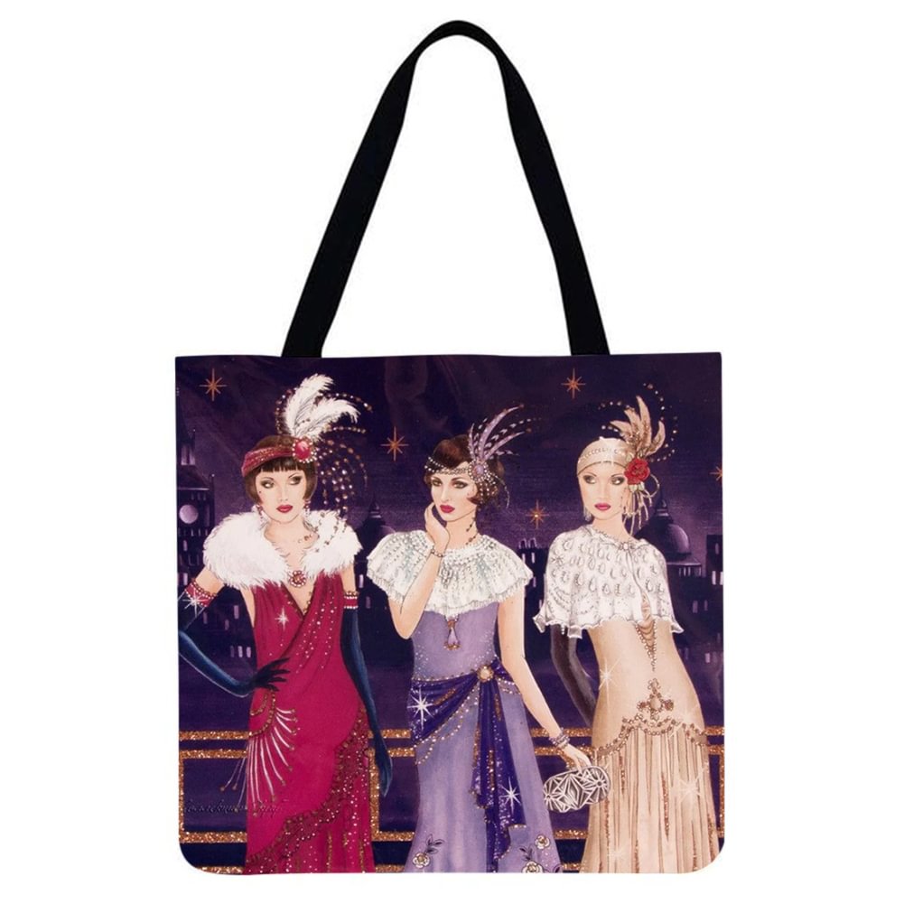 Linen Tote Bag - Lady