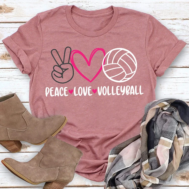 Peace love volleyball T-Shirt Tee -07382-Annaletters