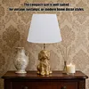 Dog Lamp with White Linen Shade Cute Room Decor White Dog Table Lamp 17.7inch for Living Room Unique Aesthetic Home Room Decor