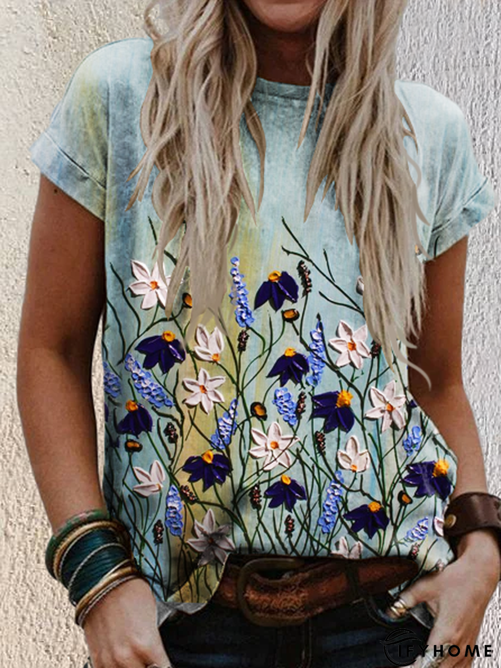 Short Sleeve Vintage Shift Cotton T-shirt | IFYHOME