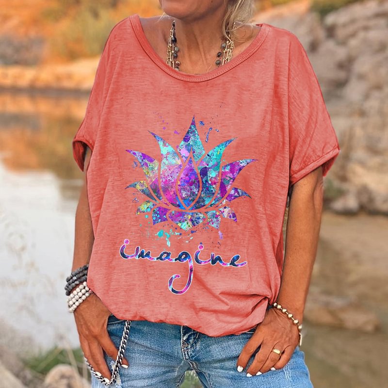 Imagine Printed Floral Hippie T-shirt