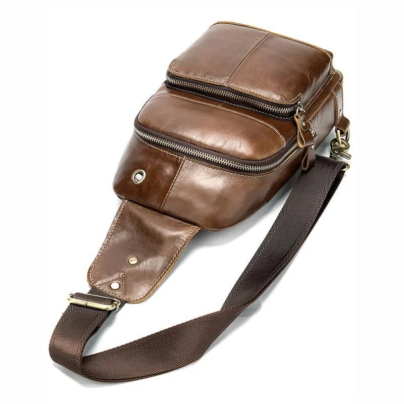 Multipurpose Vintage Waterproof Fashion Leather Chest Bags For Men