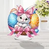 (US Only)2D Flat Easter Bunny Egg DIY Double-Sided Diamond Painting Desktop Decorations
