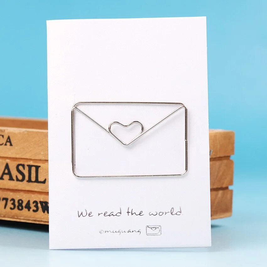 1 Pcs Animal Cat Bird Flowers Paper Clip Metal Books Stationery School Office Supply clothespins for photo decorative bookmark