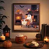 Kits de peinture en diamant &agrave; la t&ecirc;te de feu Halloween fant&ocirc;me 5d &agrave; la maison, perceuse carr&eacute;e compl&egrave;te, pour adultes, d&eacute;butants, d&eacute;coration int&eacute;rieure, peintures de diamants, art de pierres pr&eacute;cieuses 35x35cm