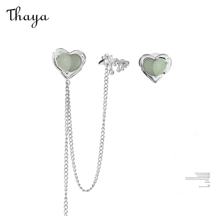 Thaya Green Heart Series Earrings