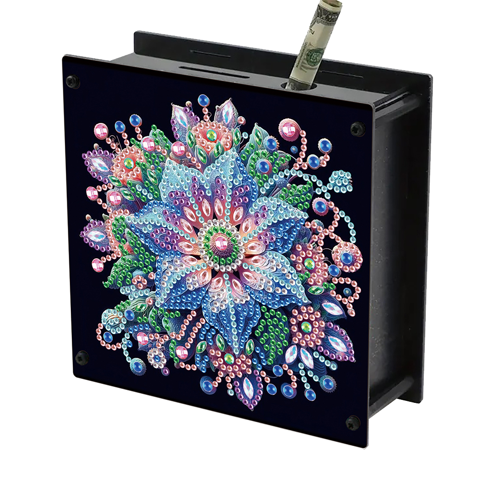 Wooden Flower DIY Diamond Painting Change Holder Case Ornament for Home Decor