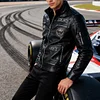 💥 2025 New Arrivals! Men's Leather Motorcycle Jacket with Full Zip Closure - Suitable for Motorcycle Riding, Casual