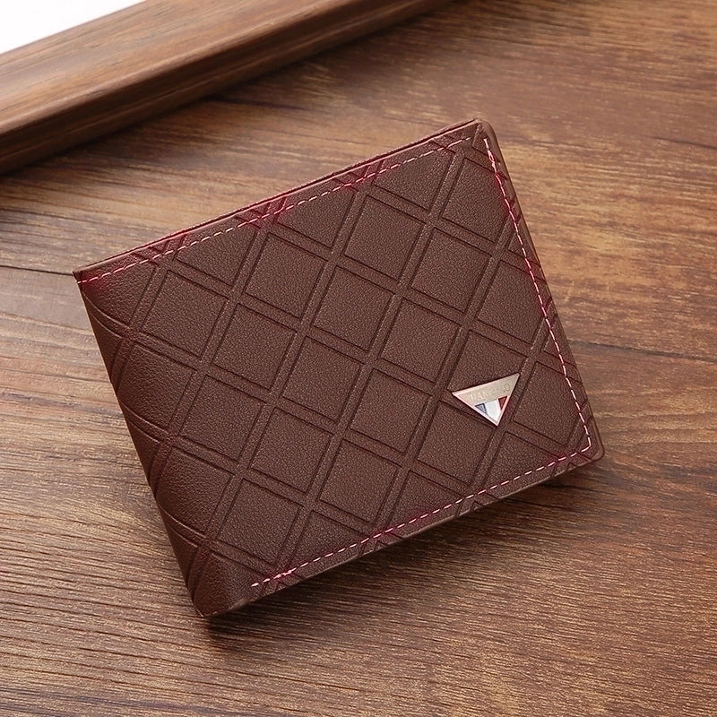 Men’s Lingge Pu Leather Open Wallets