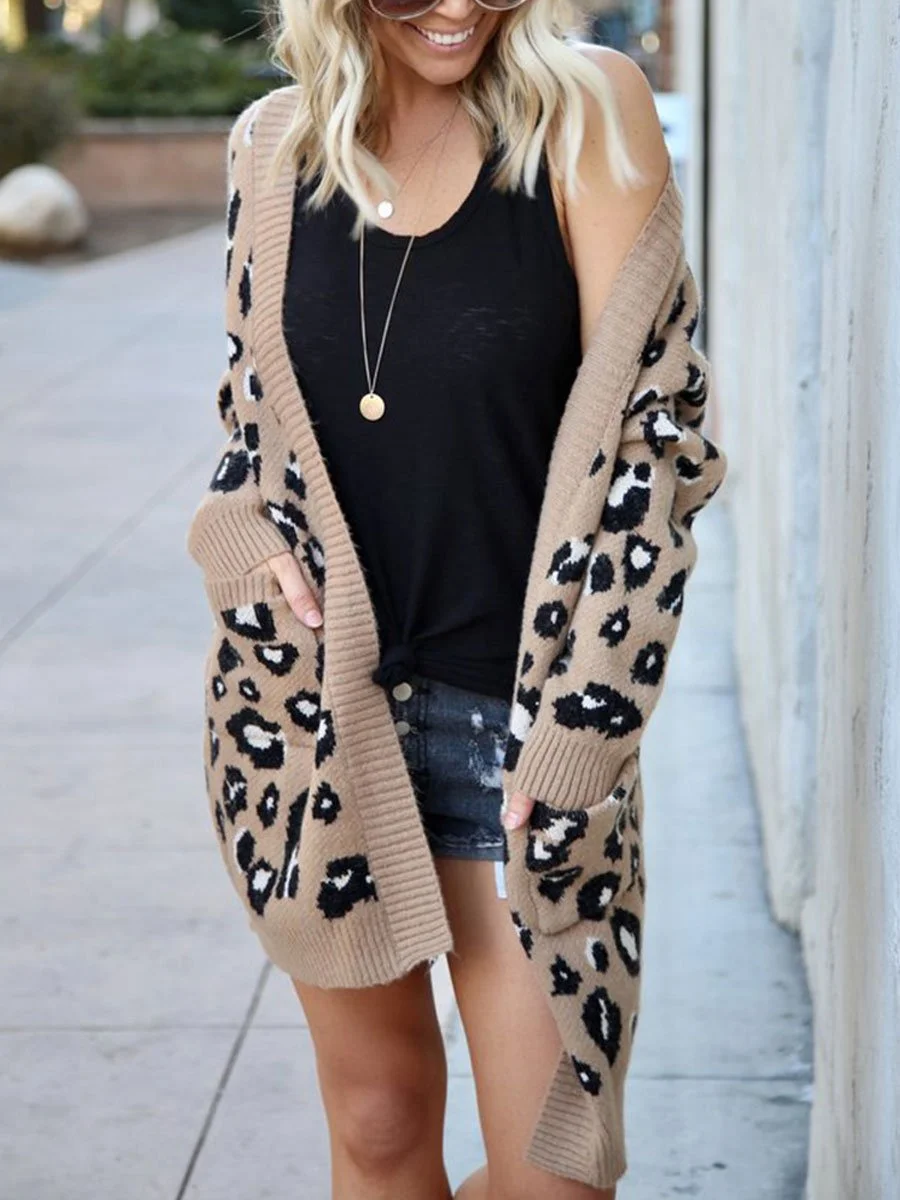 Leopard Knitted Cardigan