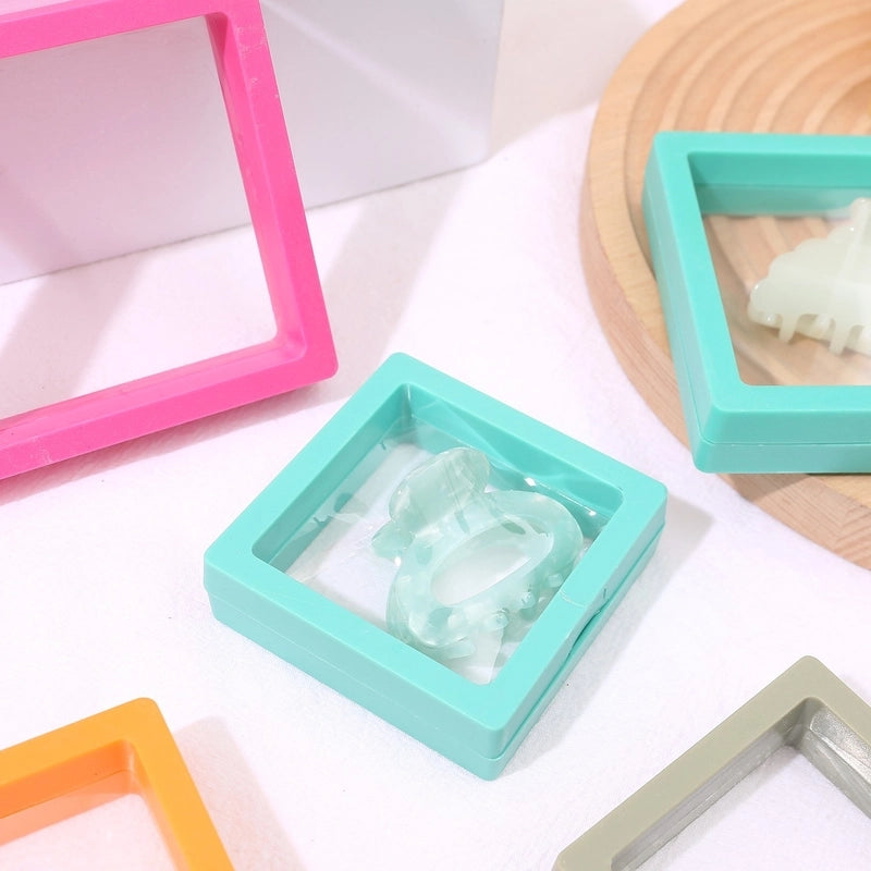 1 Piece Plastic Minimalist Daily Solid Color Jewelry Boxes